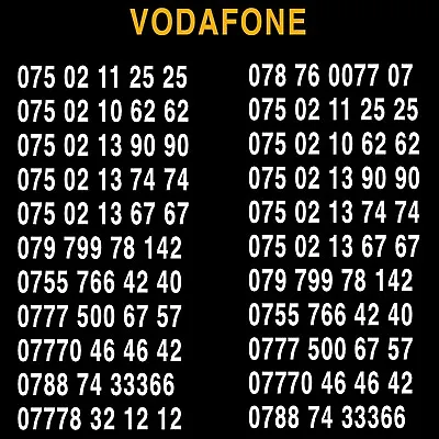 Golden Easy Vip Vodafone Number Business  Diamond Platinum Phone Sim Card Uk • £15.99