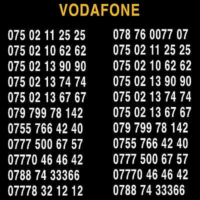 £15.99 • Buy Golden Easy Vip Vodafone Number Business  Diamond Platinum Phone Sim Card Uk