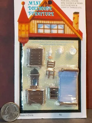 Dollhouse Miniature Bedroom Set 1:48 Quarter Inch Scale 1/4 E3 Dollys Gallery • $6.99