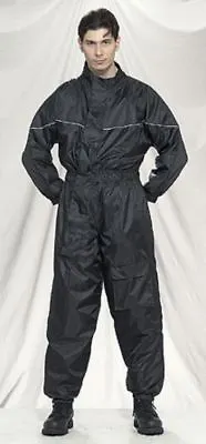 Motorcycle One Piece Rain Suit -Black Biker Reflective Waterproof/Windproof Gear • $49.99