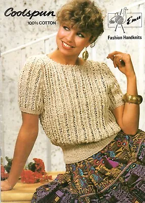 Emu Knitting Pattern Book:  Ladies Cotton Knitwear 11 Patterns • £2