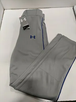 Under Armour Youth Relaxed Fit Baseball Pants Grey/Royal (SZ XL) • $9.99