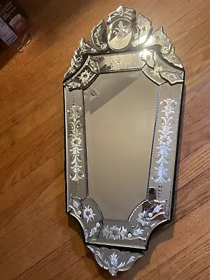 Beautiful Antique Beveled Venetian Mirror 30” X 14” • $300