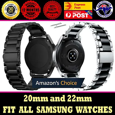 Samsung Galaxy Watch 6 5 4 Pro Classic Stainless Steel Strap Replacement Band AU • $15.90