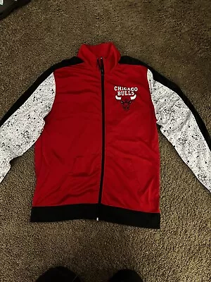 Vintage Chicago Bulls Jacket Sweatshirt Mens 2XL Full Zip Red Black Retro XXL • $28