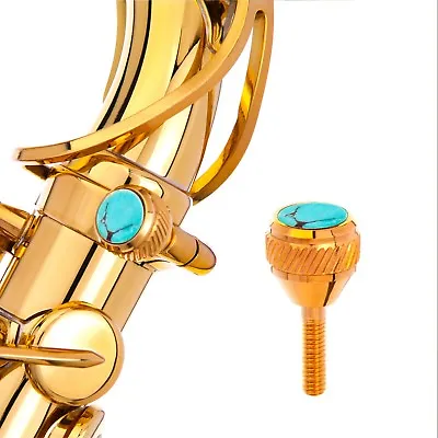 Selmer Saxophone Neck Screw  135  24K Gold Plated With Natural Stones KGUmusic • $87