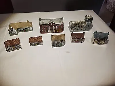 Wade WHIMSEY-ON-WHY  *SET 1 Miniature Porcelain Village*  8 Pieces England • $30