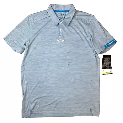 NWT Men's Oakley Aero Ellipse Gravity Polo Blue Golf Shirt Size Medium NEW!! • $28.99