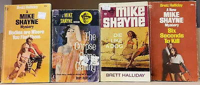 Lot Of 4 Vintage MIKE SHAYNE Mystery Paperbacks By Brett Halliday • $5