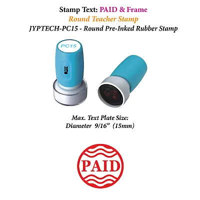 $11.99 • Buy PAID & Frame -Round Stamp PC15 Pre-Inked Stamp (Red Ink)