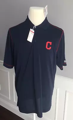 Cleveland Guardians MLB  STAFF  Polo Shirt~Embroidered Logo~Navy~L 46'~NWT • $15