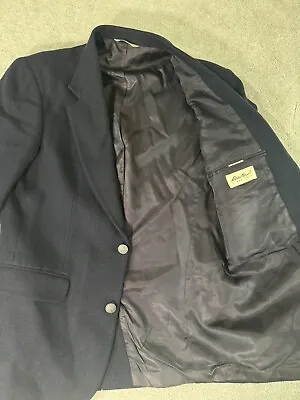 Eddie Bauer Blazer Mens 38 R Blue Wool Coat 2 Button Lined VINTAGE Jacket • $23.21