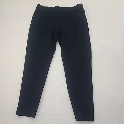 J Crew Womens Large Pixie Any Day Stretch Ponte Knit Pant Back Zip G9389 Black • $32.98