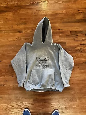 Vintage Adidas Hoodie Sweatshirt Mens XL Pullover Trefoil Logo Made In USA 90s • $59.99