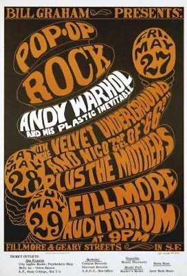  VELVET UNDERGROUND / NICO 1966 FILLMORE POSTER / MOTHERS OF INVENTION 4th PRINT • $79.99