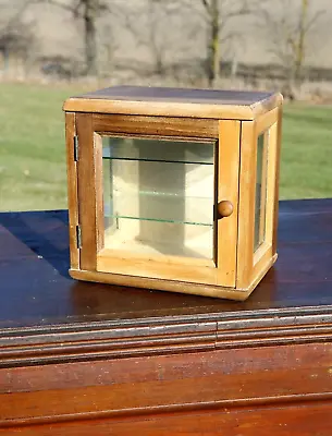 Antique Medical Cabinet Glass Display Case Wood Apothecary Medicine Vintage Box • $389.99