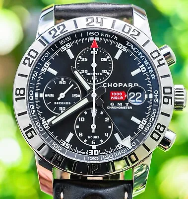 Chopard Mille Miglia GMT Chronograph 42 Mm Black Dial Box Papers 168992-3001 • $6995