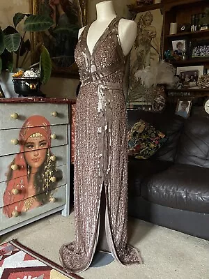 £40 • Buy Phase Eight Floor Length Hollywood 1920s 1950s Flapper Sequin Gown Monroe Sz 12