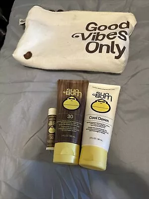 Sun Bum 4pc Kit Sunscreen SPF30 Lotion Lip Balm Cool Down Canvas Bag • $18