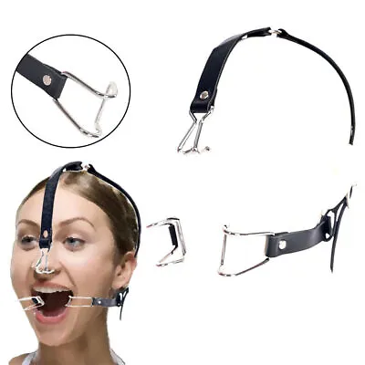 Metal Open Mouth Bite Gag BDSM Bondage Nose & Mouth Hook Spreader Head Harness • $9.99