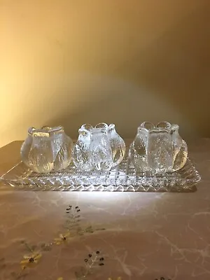 3 Beautiful Kosta Boda Rosebud Candle Holders With A Crystal Tray-Sweden • $100