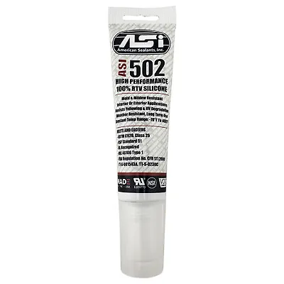 $7.85 • Buy ASI 502 Clear Food Grade 100% RTV Silicone Sealant - 2.8 Oz Squeeze Tube