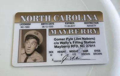 Mayberry Drivers License Homer Pyle Jim Nabors Andy Griffin Tv Show NC RFD • $3