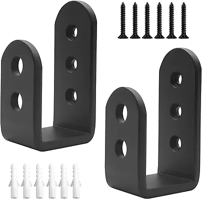 2 Pack Heavy Duty 2X4 Door Barricade Brackets Steel U Bracket Drop Open Bar Secu • $22.95