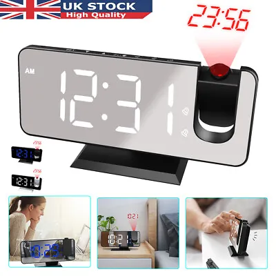 £19.59 • Buy LED Digital Projection Alarm Clock FM Radio Snooze Dimmer Ceiling Projector 2022