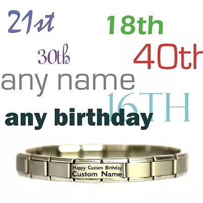 Personalised BIRTHDAY BRACELET Name - Daisy Charm Add Italian Modular Charms • £9.70