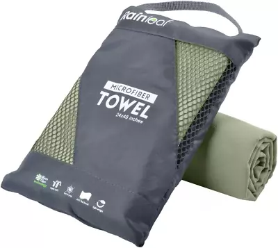 Rainleaf Microfiber Towel Perfect Travel & Sports & Camping Towel Army Green • $19.99