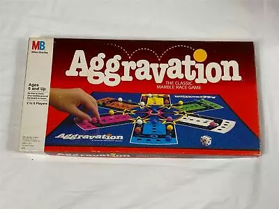AGGRAVATION Vintage 1989 Milton Bradley Classic Marble Race Board Game COMPLETE • $15.99