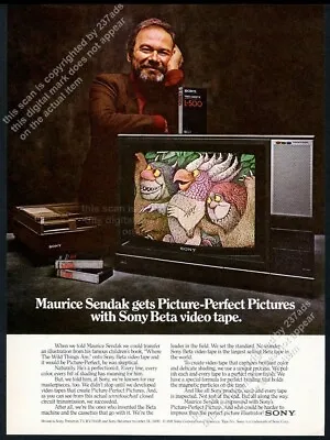 1981 Maurice Sendak Photo And Monsters Art Sony Beta Betamax Vintage Print Ad • $9.99