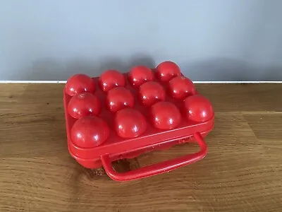 Vintage Red French SP 12 Egg Storage Carrier. Ref: 5203 Made In France • £14