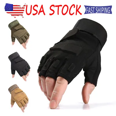 Fingerless Tactical Gloves Protective Breathable Military Gloves For Hunting US • $12.69