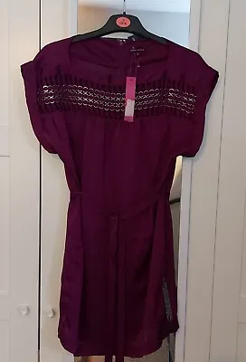 £0.50 • Buy M&S Womens Purple Long Top Micro Mini Dress Size 8 NEW