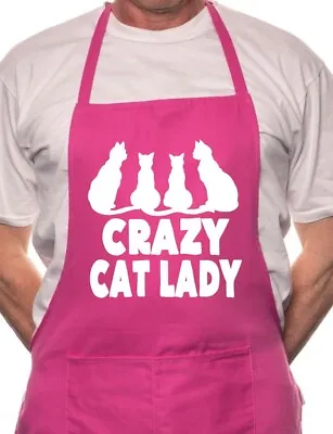 Crazy Cat Lady BBQ Cooking Funny Novelty Apron • £9.99
