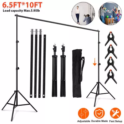 10Ft Photography Background Support Stand Photo Backdrop Crossbar Kit Adjustable • $30.99