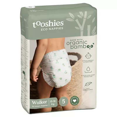 32pc Tooshies Organic Bamboo Unisex Walker Nappies/Diapers 13-18kg Size 5 • $39