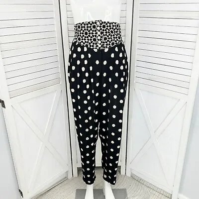 Platinum Dorothy Schoelen Vintage Pants Black Y2K Geometric Print High Rise • $33