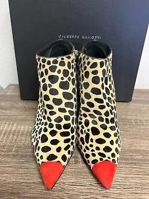 $55 • Buy Giuseppe Zanotti Urban Cheetah/red Booties I970032