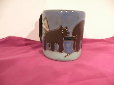 Mara Of Mexico Design Ceramic Coffee Mug 16 Oz. Black Bears • $19.95
