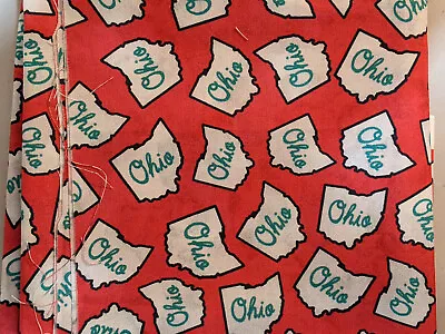 State Of Ohio-tossed States-1/2 Yard Fabric-Quality Quilters Fabric • $5