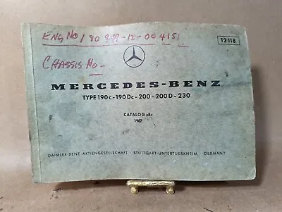 Mercedes Benz 1967 W111 Parts Catalog Type 190c 190DC 200 200D 230 • $99.99