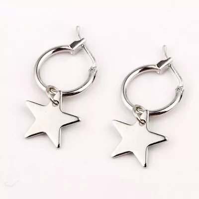 Round Shiny Charm Hoop Earrings Women Fashion Pendant Earring Accessory 1pair • $9.79