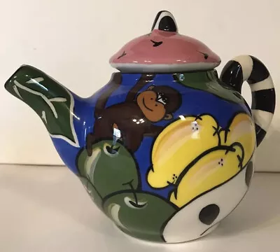 PeFi Costa Rica Funny Monkey & Fruit Teapot Silly Whimsical Anthropomorphic • $36