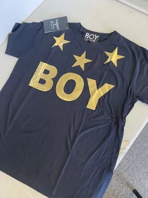 £12.50 • Buy Boy London Tri Star Gold Logo Black Tee Unisex Size M/l Vintage Punk Selfridges