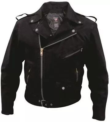 Men's Black Denim Motorcycle Jacket • $69