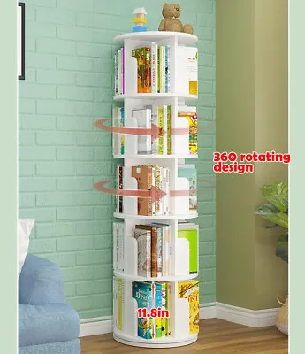$129.99 • Buy 360° Rotating Bookshelf Bookcase Storage Shelf Freestanding Display Rack Stand