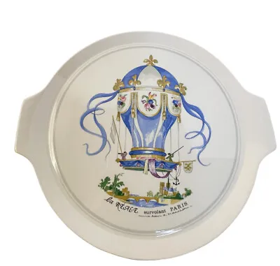 Villeroy & Boch Germany Le Ballon Handled Cake Plate La Reale Survolant Paris • $62.95